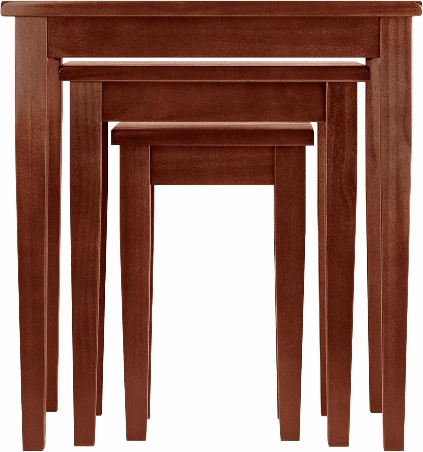 Walnut Wood 3-Piece Rectangular Nesting Tables