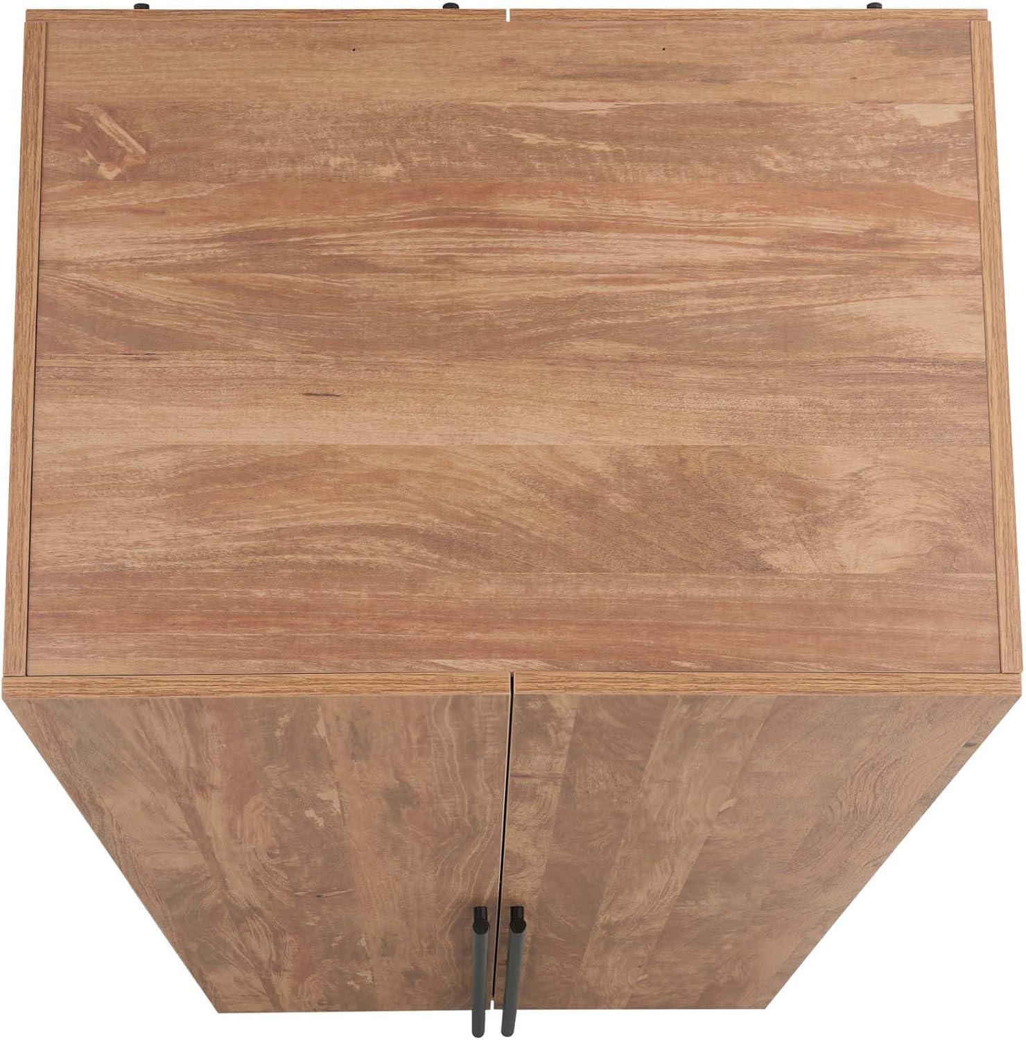 Manhattan Comfort Set of 2 Lee 2 Door and 2 Drawer Wardrobe Closets Golden Brown: Modern MDF, Metal Hardware, 8 Shelves