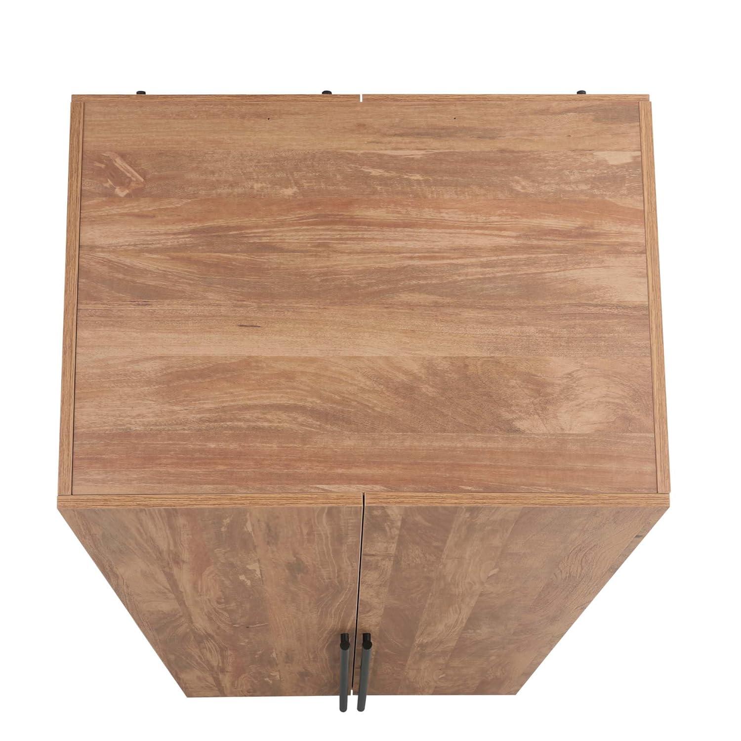 Manhattan Comfort Set of 2 Lee 2 Door and 2 Drawer Wardrobe Closets Golden Brown: Modern MDF, Metal Hardware, 8 Shelves