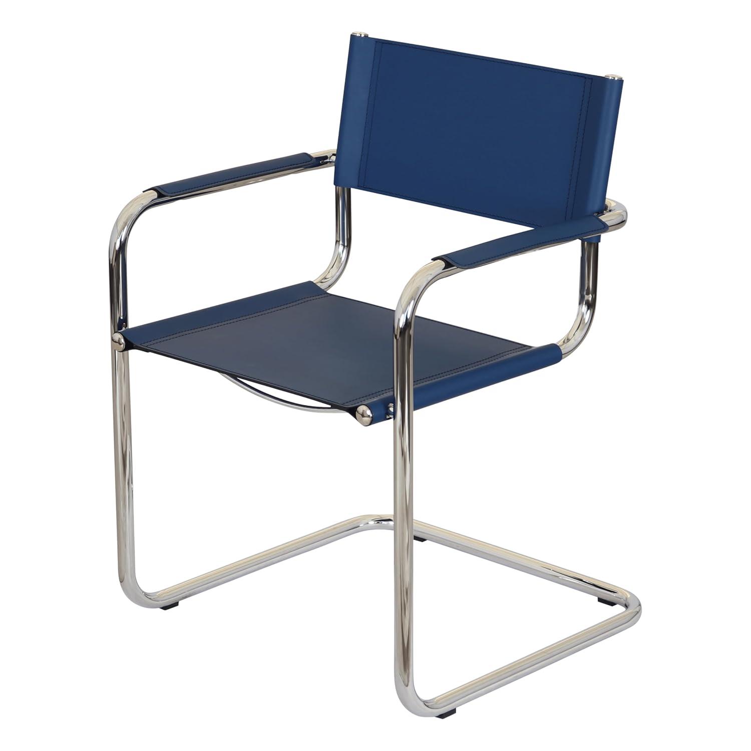 Breuer Chair Company Mart Stam Cantilever Armchair Arm Chair w/ Chrome-Plated Steel Frame (Various Bonded Leather Colors)