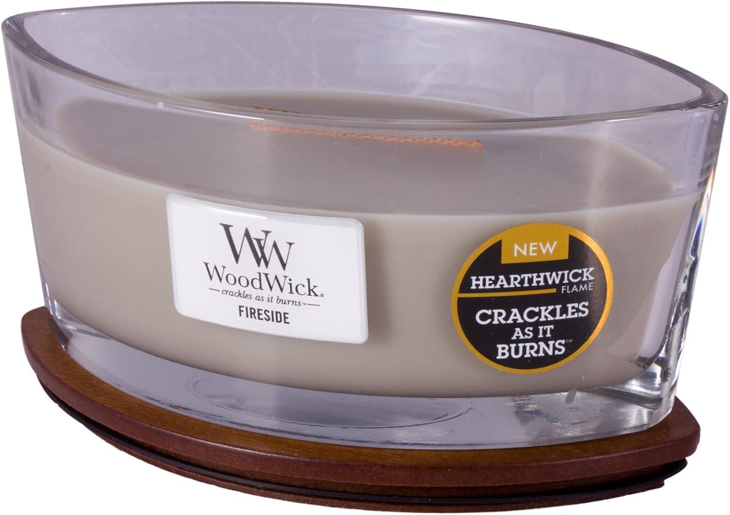 WoodWick Ellipse Scented Candle, Fireside, 16 oz