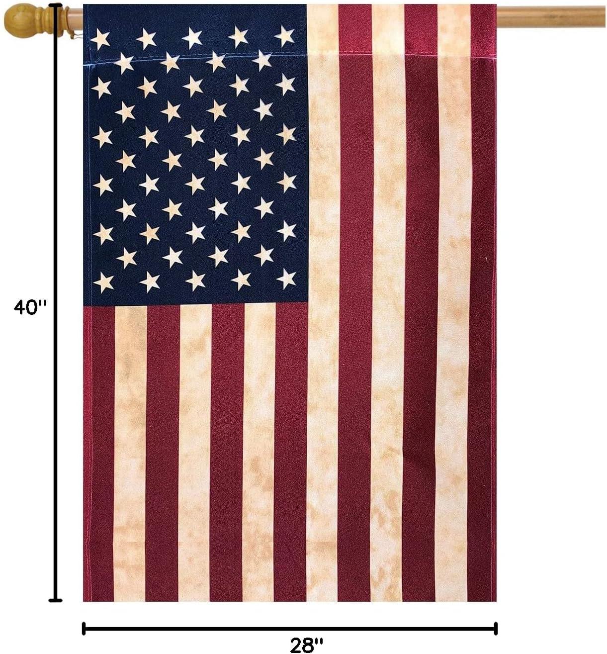 Tea Stained American Flag 28" x 40" Polyester House Flag