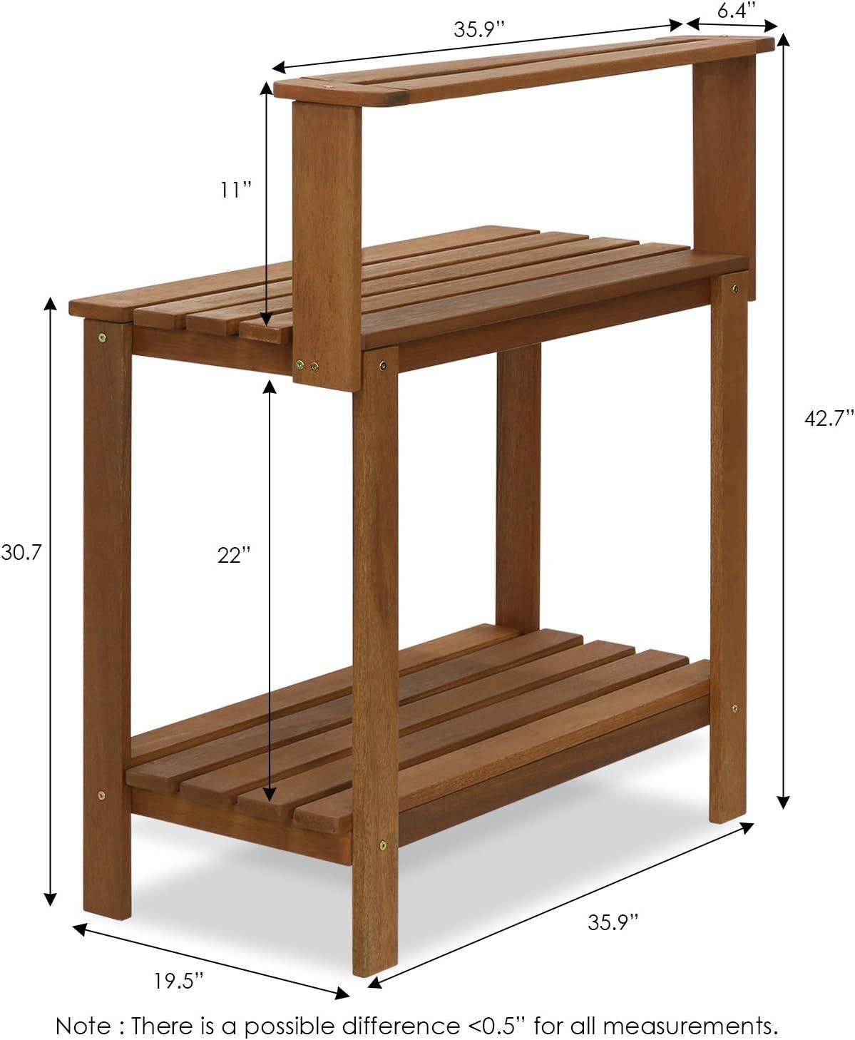 Furinno Tioman Outdoor Natural Wood Potting Bench Brown