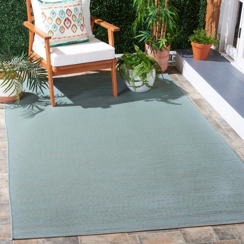 Courtyard CY6576 Power Loomed Indoor/Outdoor Area Rug - Aqua/Cream - 6'7"x9'6" - Safavieh.