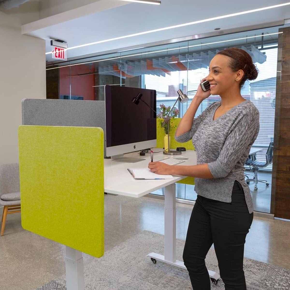 Stand Up Desk Store Fabric 3 Panel Desk Partition