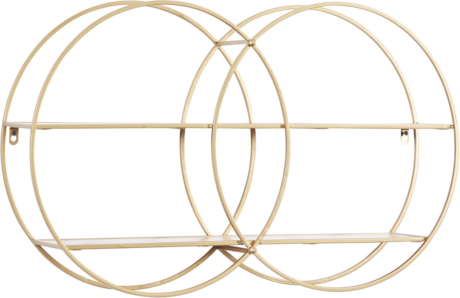 Cosmoliving By Cosmopolitan Gold Metal Contemporary Wall Shelf, 18 X 30 X 6