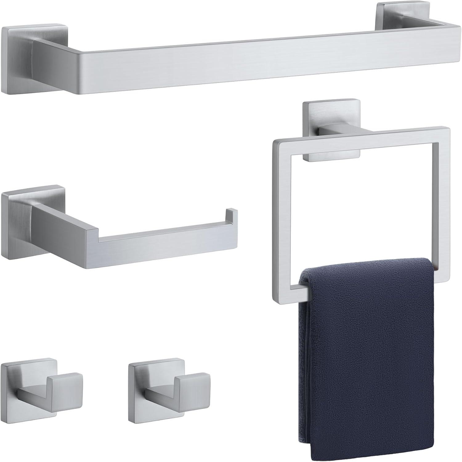 5-Pieces Bathroom Hardware Accessories Set,Towel Racks for Bathroom Wall Mounted.