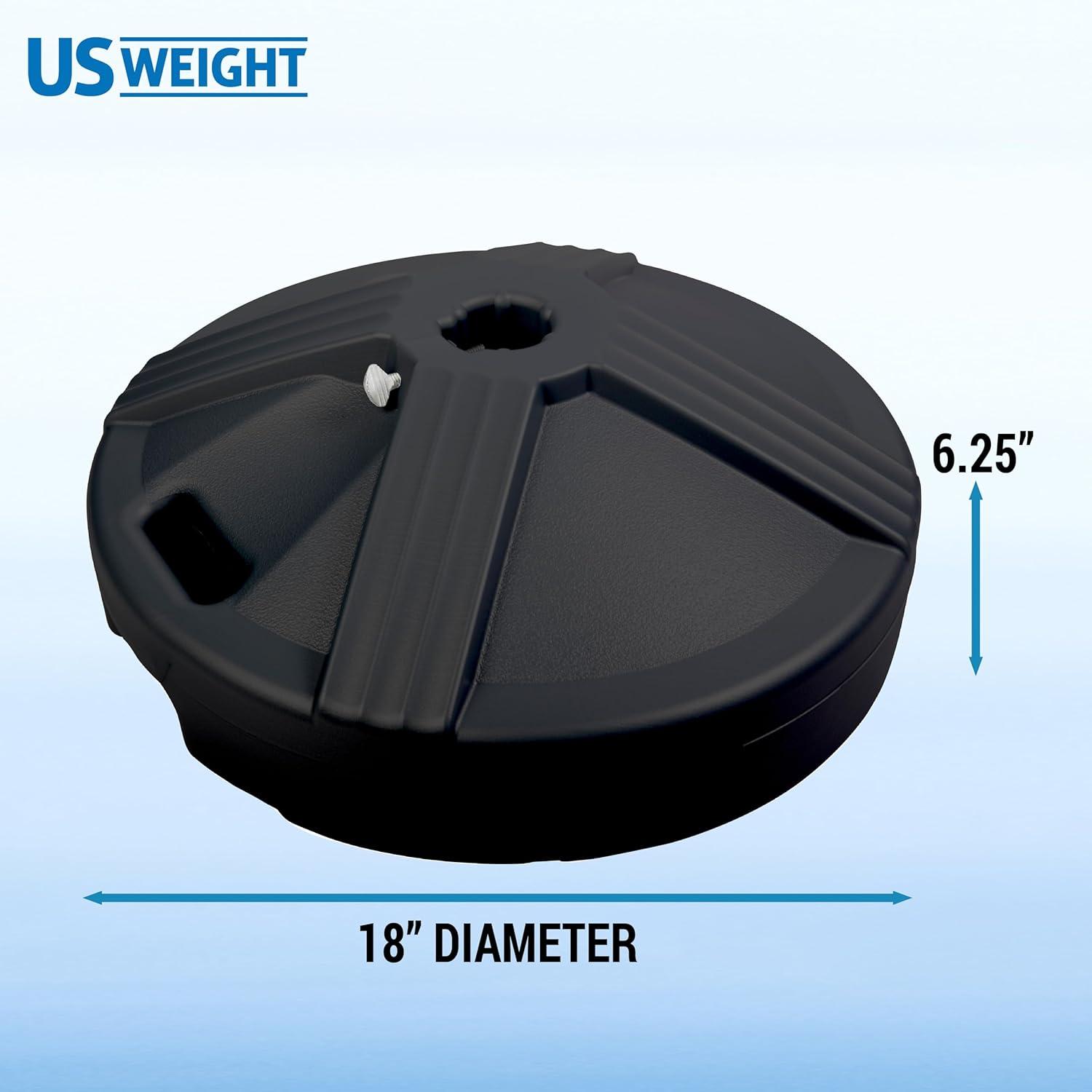 Black UV-Stabilized Resin Fillable Patio Umbrella Base