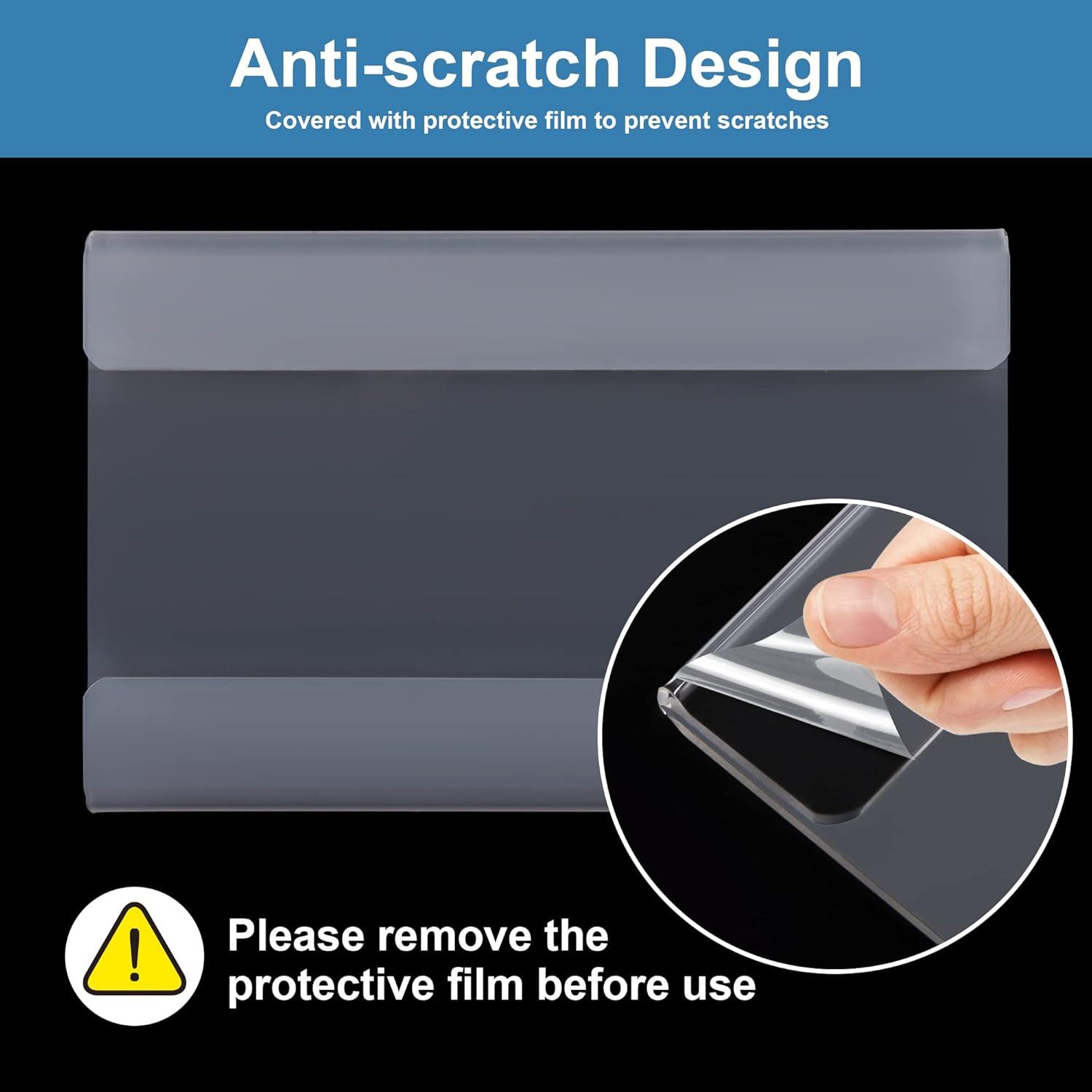 Lesnlok 6 Pack 3" x 5"inch Acrylic Sign Holder Wall Mount Sign Holders Clear Acrylic Frame with 3M Tape Adhesive Clear Poster Frames Plastic Sign Holder (Please remove the protective film before use)