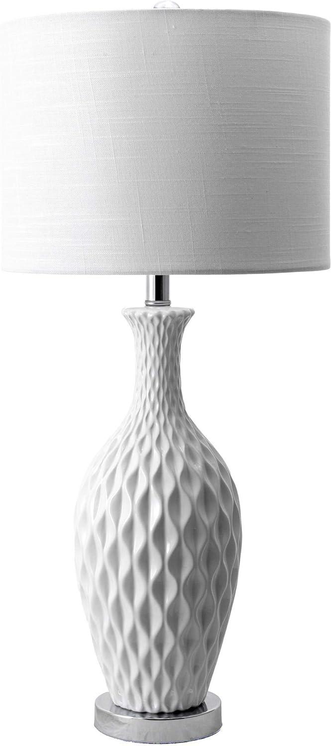 Ivory Ceramic 28" Table Lamp with Linen Shade