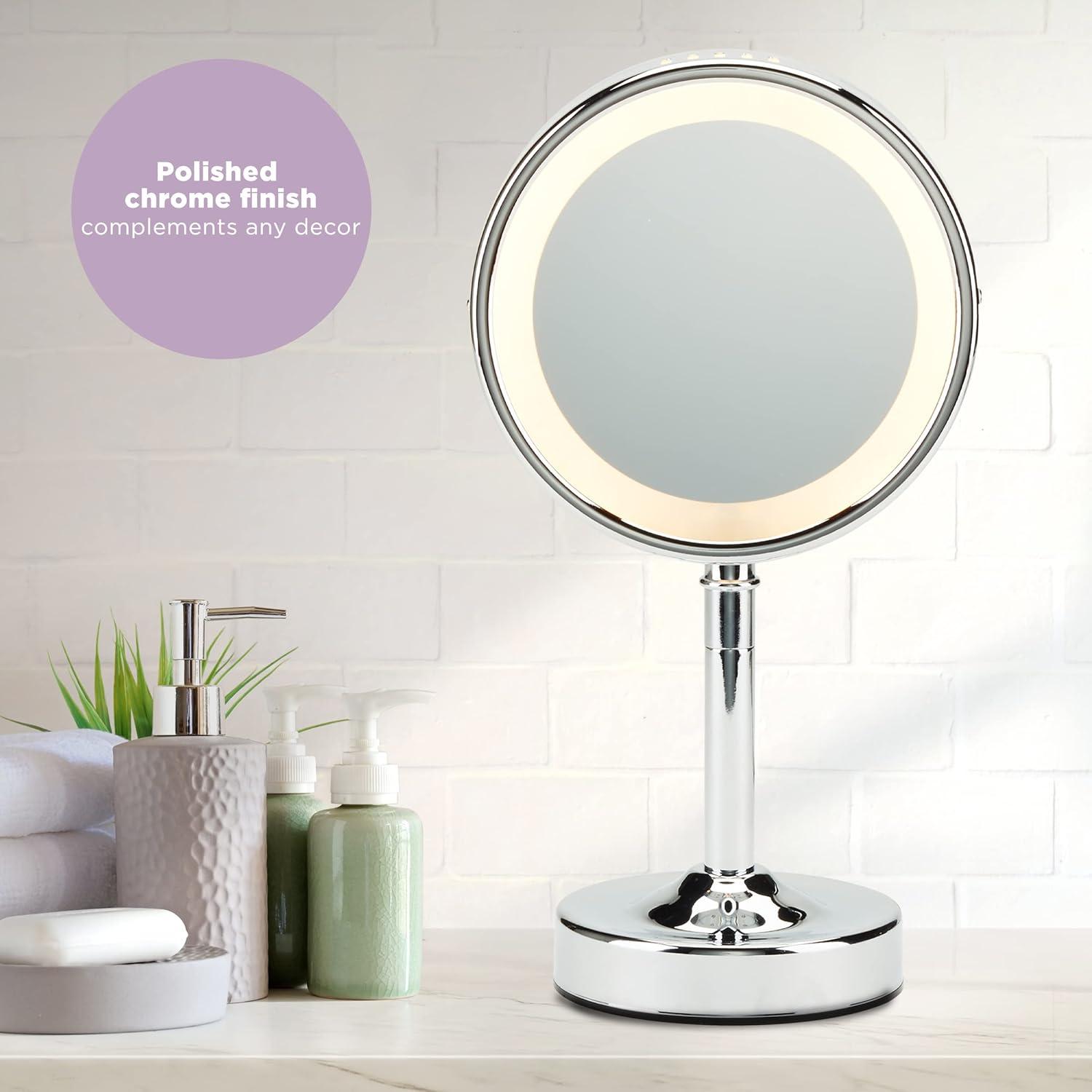 Conair Polished Chrome Double-Sided Round Mirror