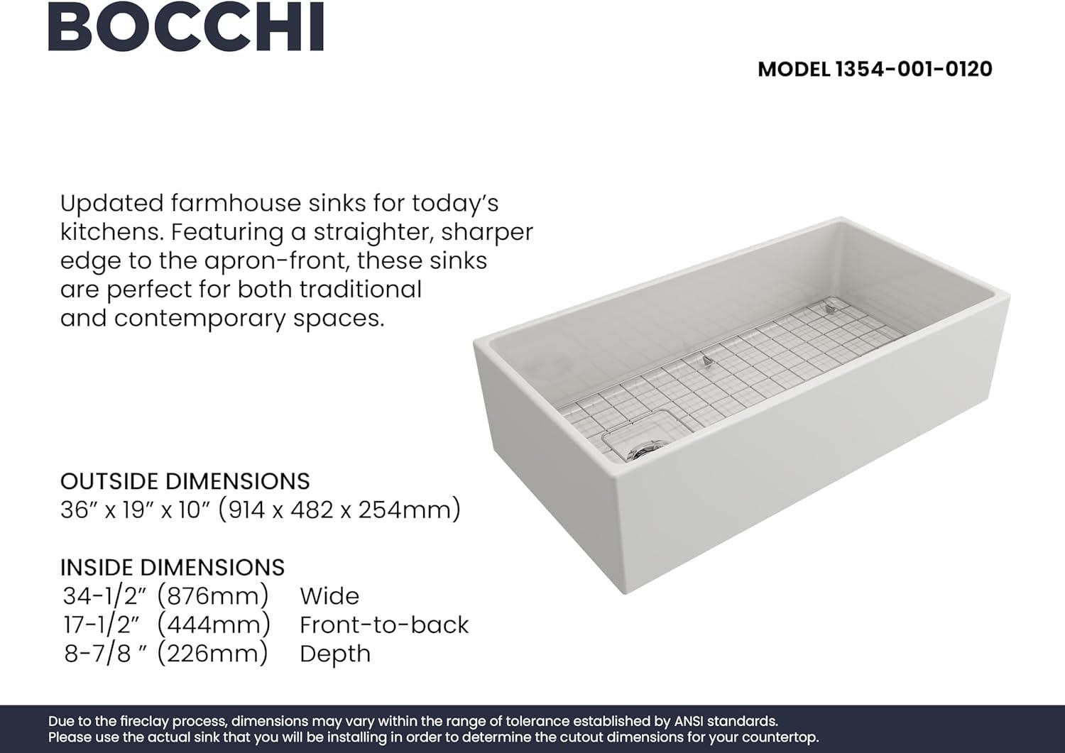 36'' L Farmhouse / Apron Fireclay Kitchen Sink