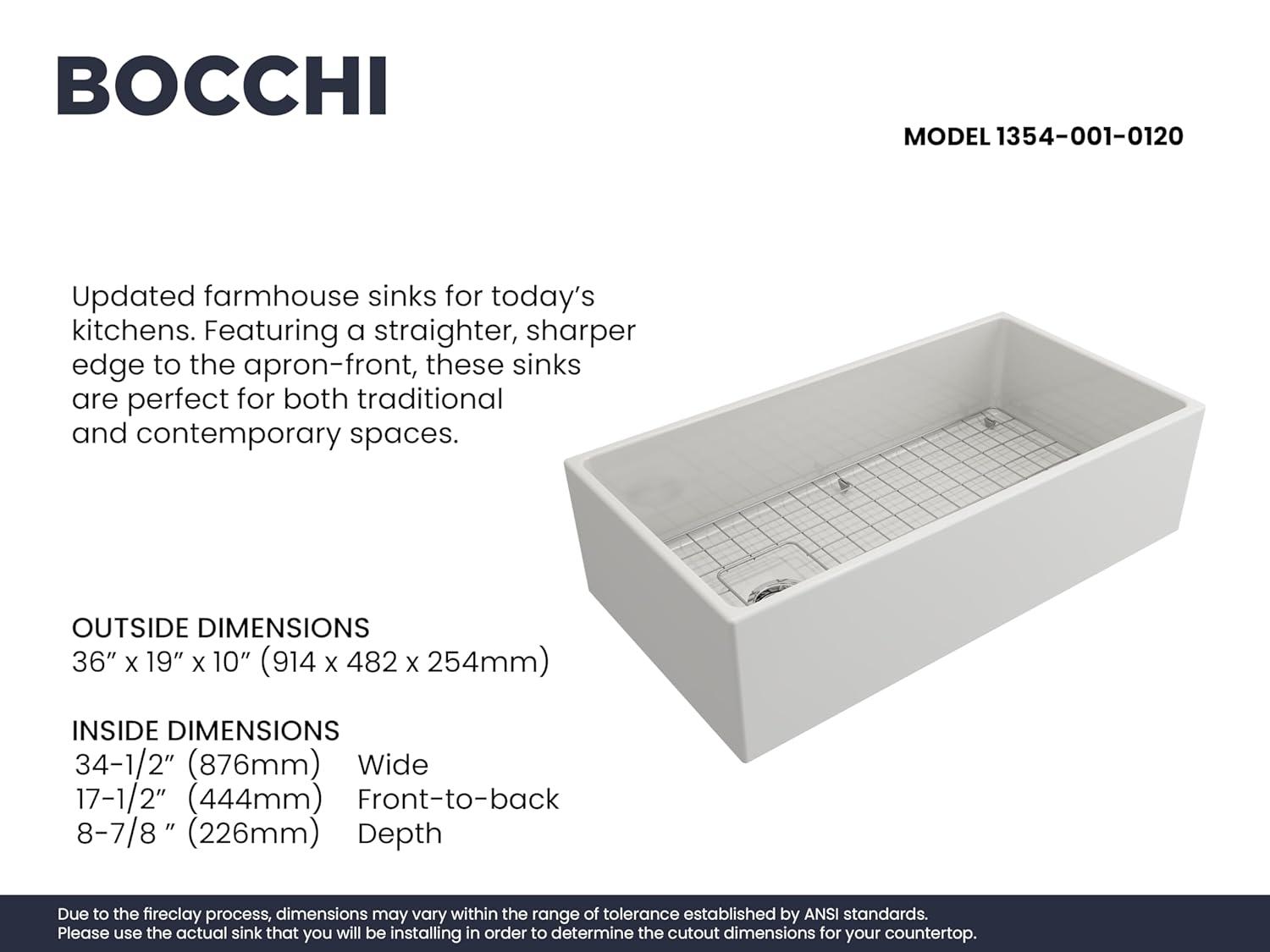 36'' L Farmhouse / Apron Fireclay Kitchen Sink