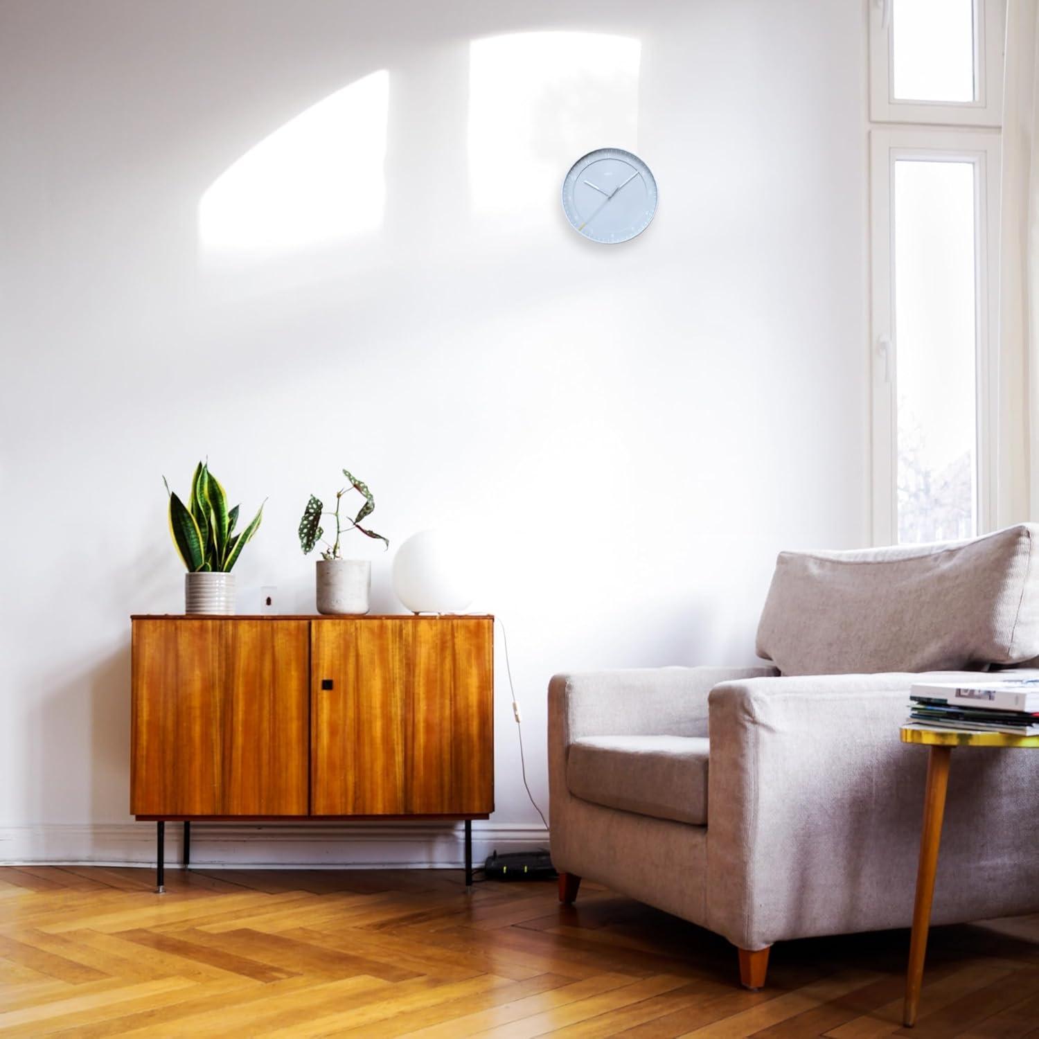 Braun Classic Large Analogue Wall Clock with Silent Sweep Movement, Easy to Read, 30cm Diameter in White, Model BC17W.