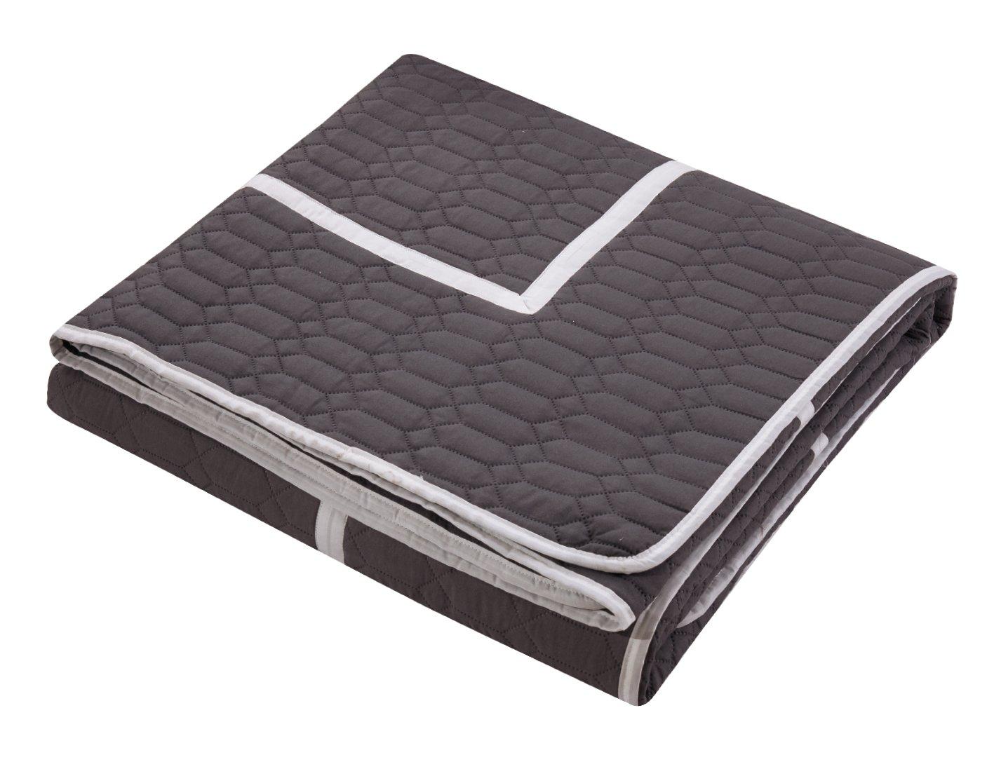 Chic Home 8 Piece Mesa Quilt Cover Set, Queen, Grey