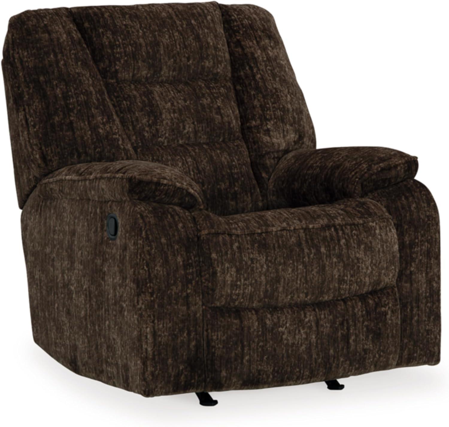 Chocolate Brown Velvet Recliner with Metal Frame