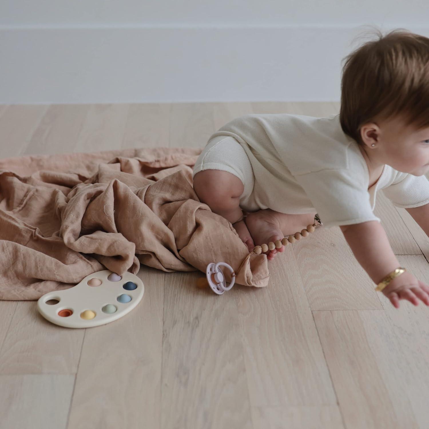Organic Cotton Muslin Swaddle Blanket Natural One Size
