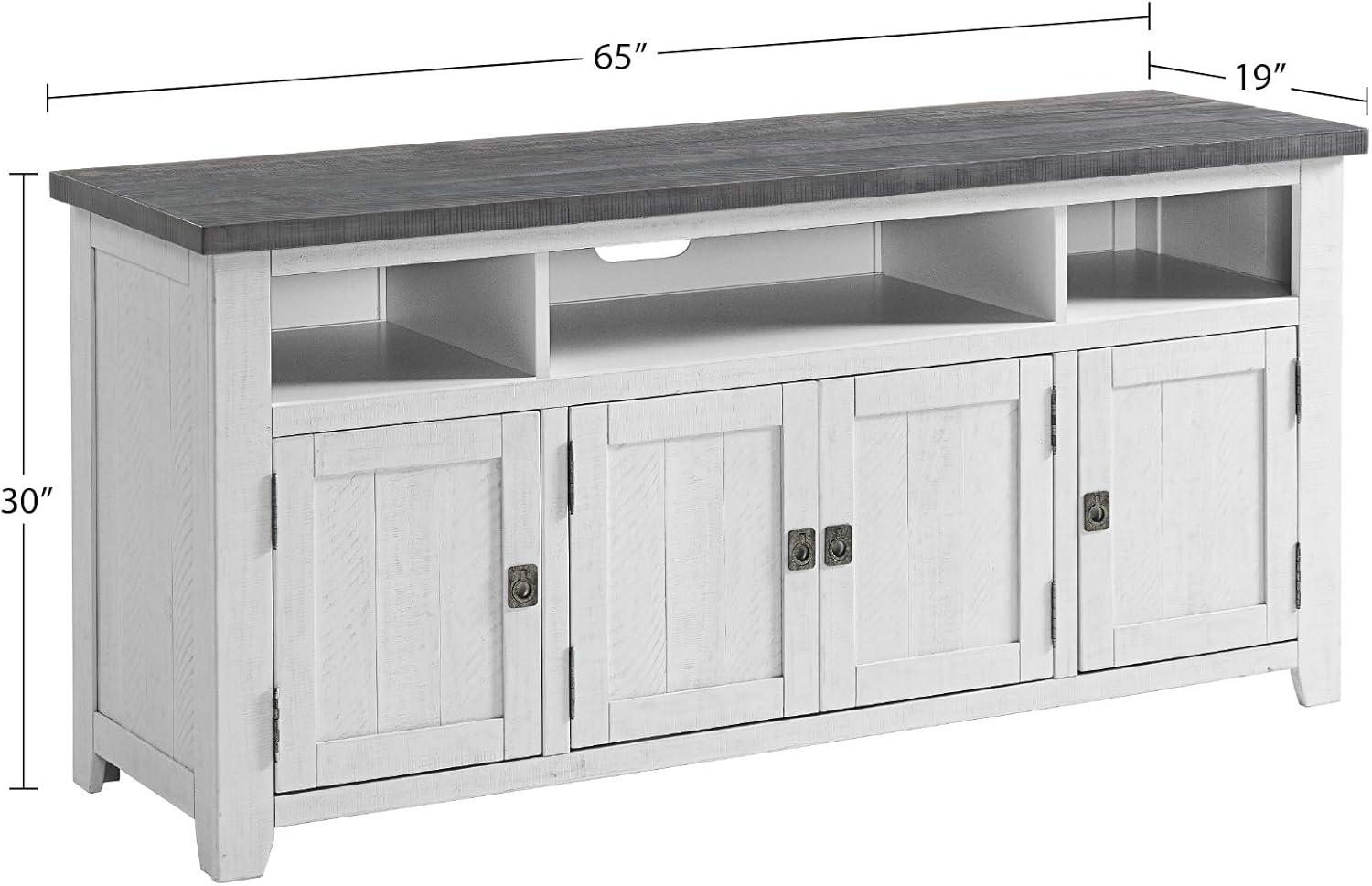 Foundry 65" TV Stand White Stain with Gray Top - Martin Svensson Home