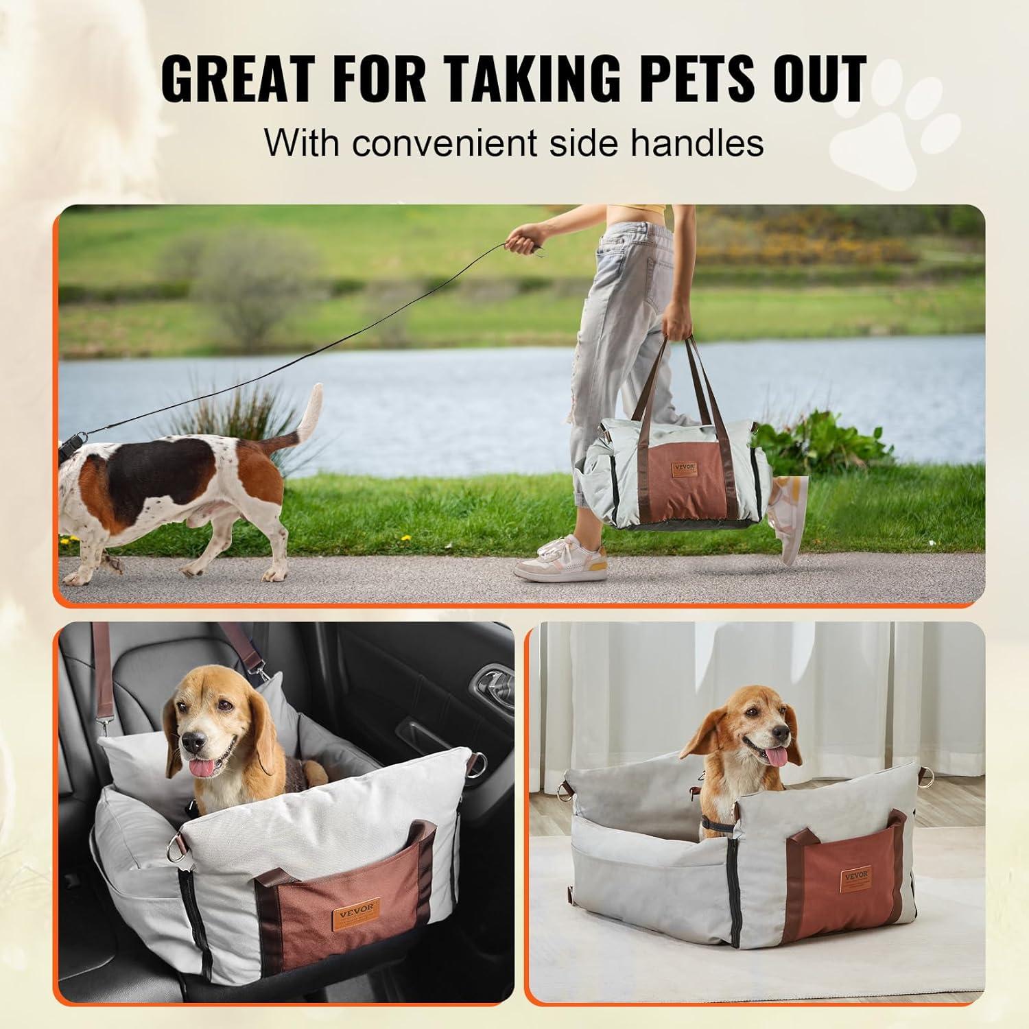 VEVOR Dog Booster Car Seat Pet Car Seat for Small Dog up to 25lbs