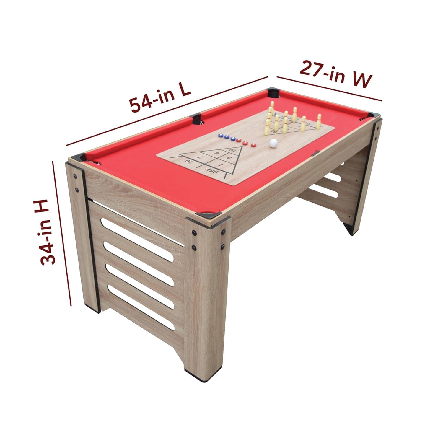 Hathaway Games Madison Multi Game Table with Foosball, Glide Hockey, Table Tennis, Billiards, Shuffleboard and Bowling