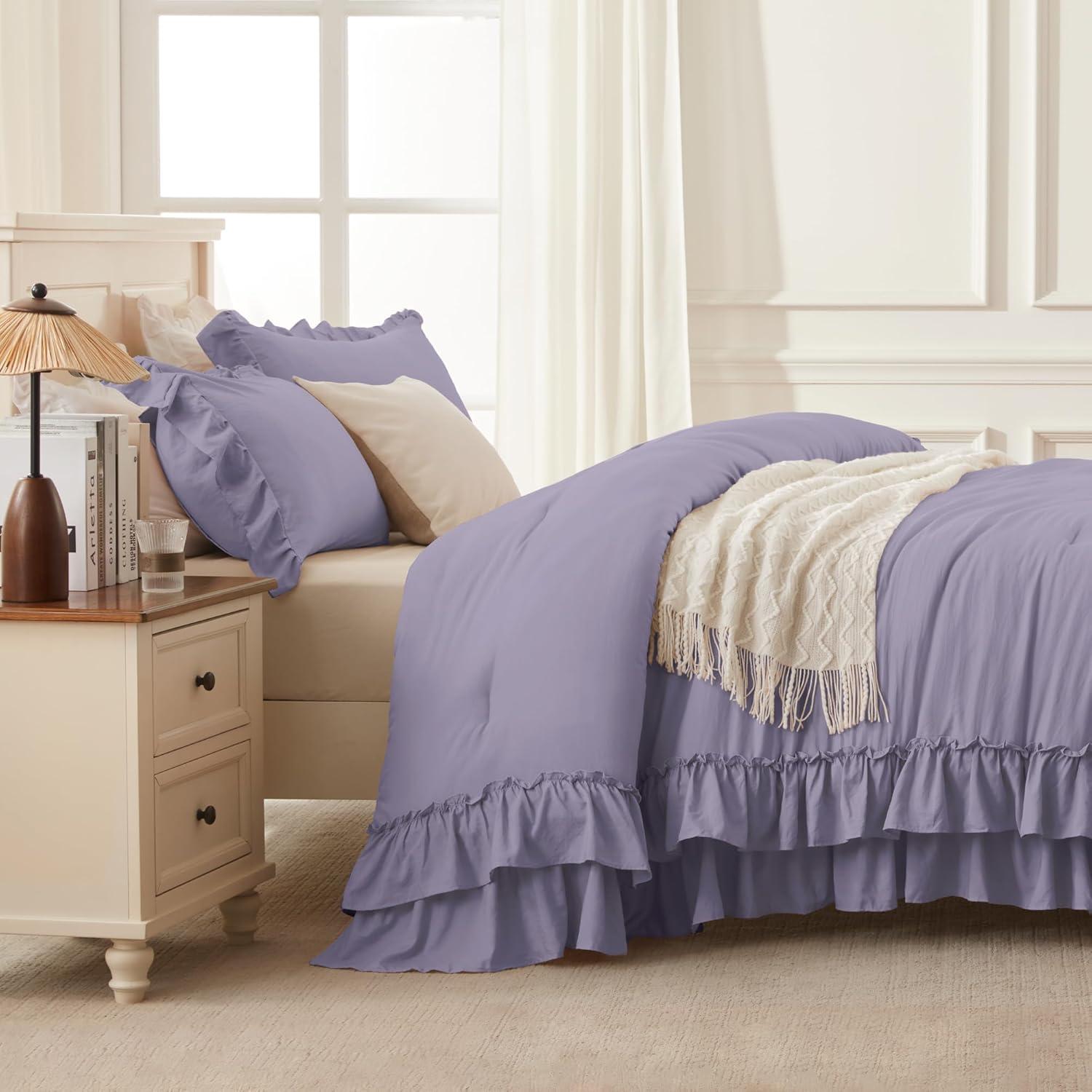 Bedding Comforter Set Grayish Purple - 3 Piece - Full