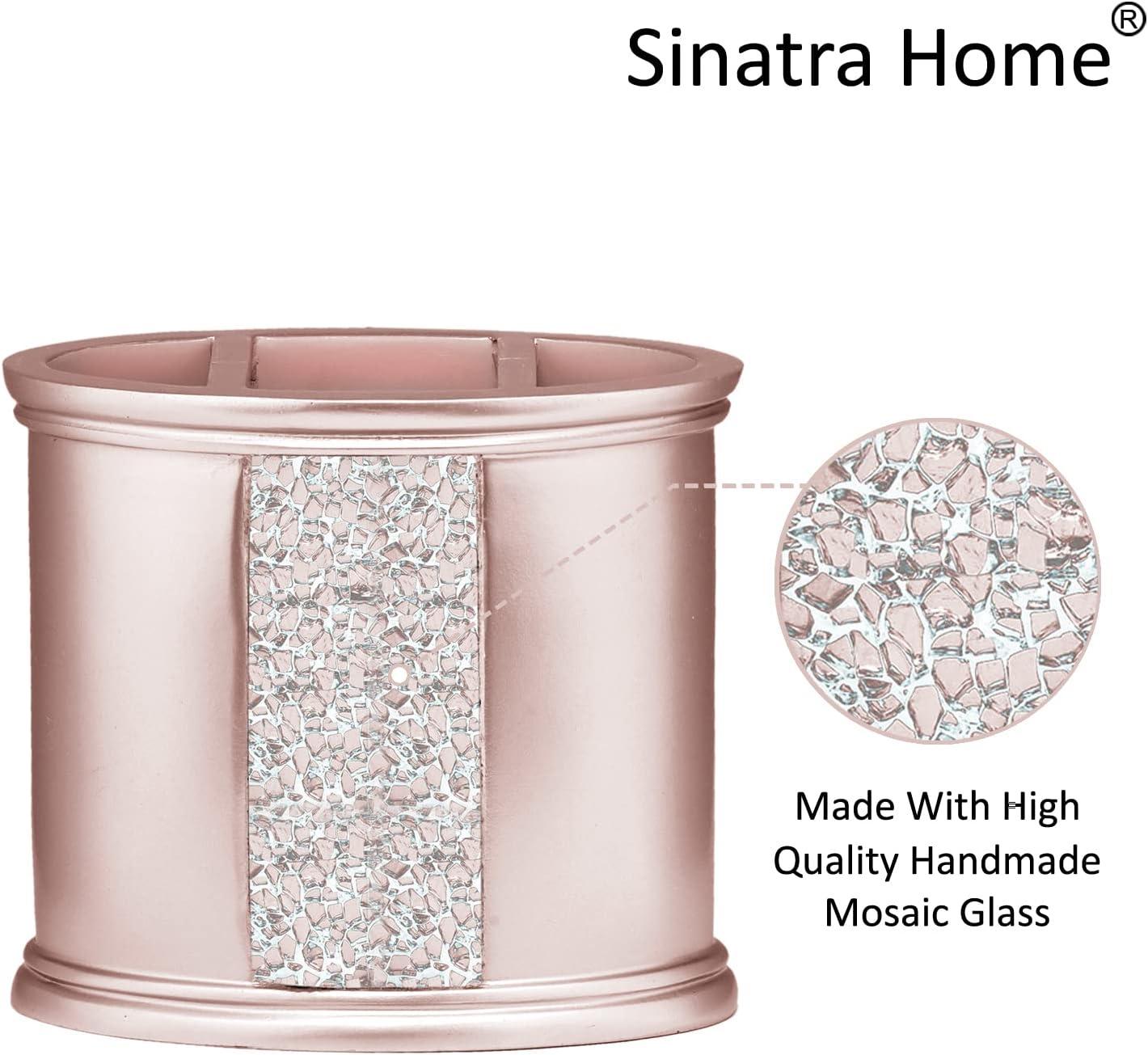 Bath Blush Sinatra Bath Decor Accessories, Premium, Durable, Acrylic Resin, Eco-Friendly Toothbrush Holder (4"H x 5"W x 1"D)