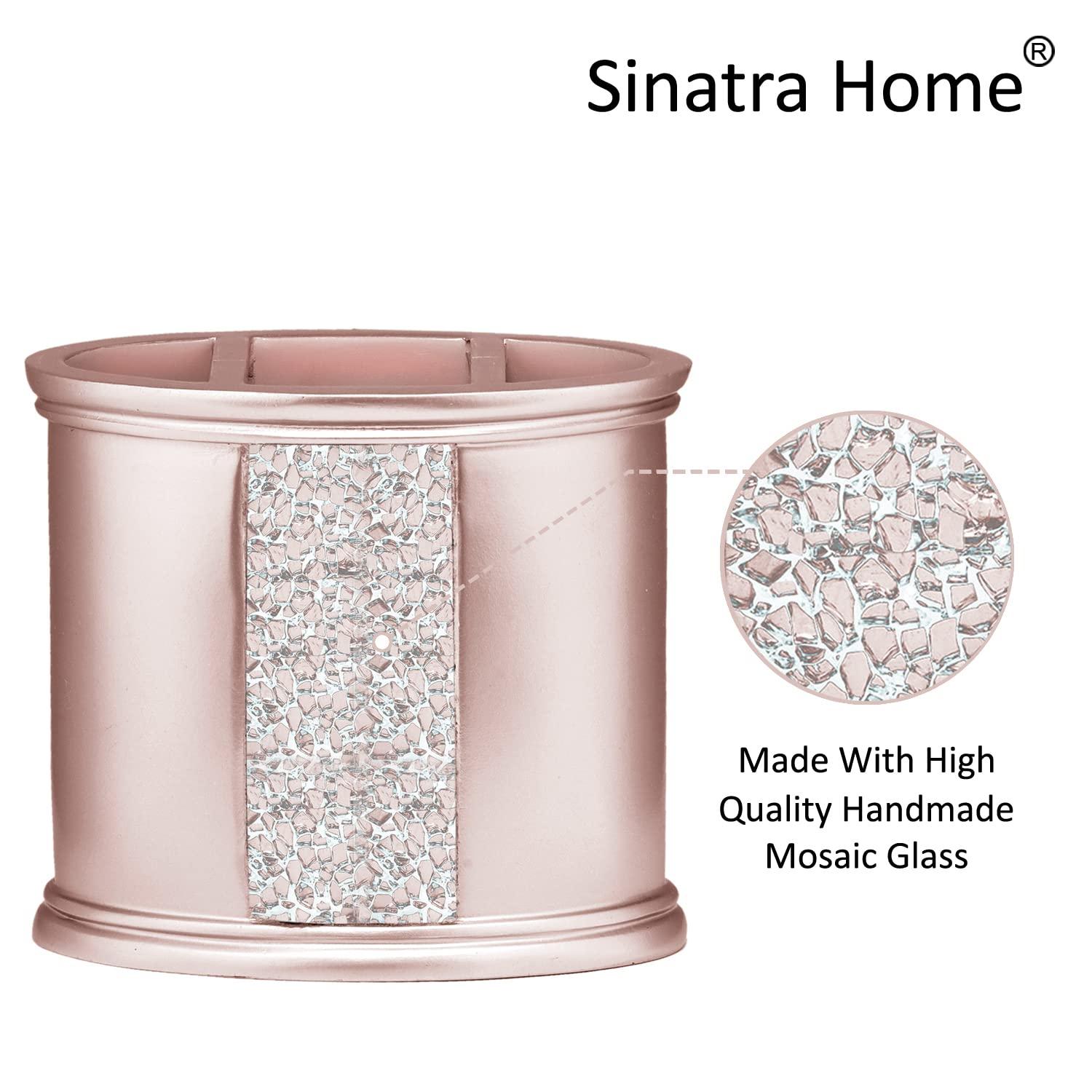 Bath Blush Sinatra Bath Decor Accessories, Premium, Durable, Acrylic Resin, Eco-Friendly Toothbrush Holder (4"H x 5"W x 1"D)