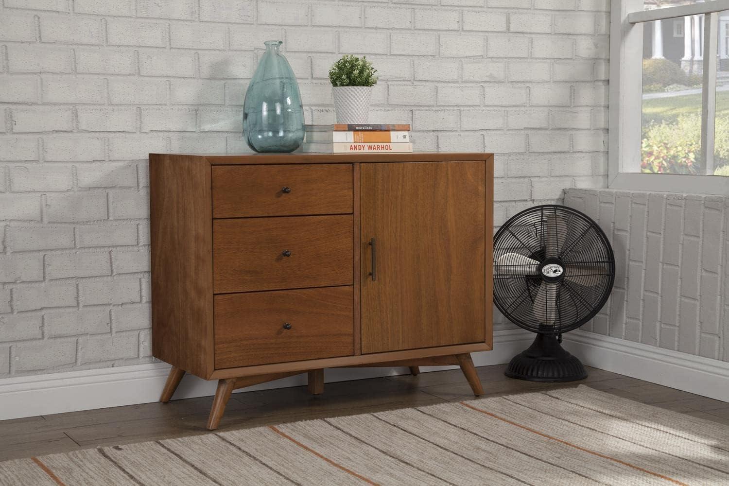 Acorn Brown 40" Mahogany Solid Wood Mid-Century Accent Cabinet