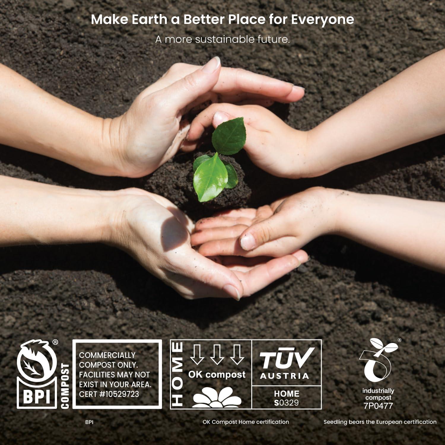 2.6 Gal. Compostable Kitchen Trash Bags 100-Count with Drawstring Handle