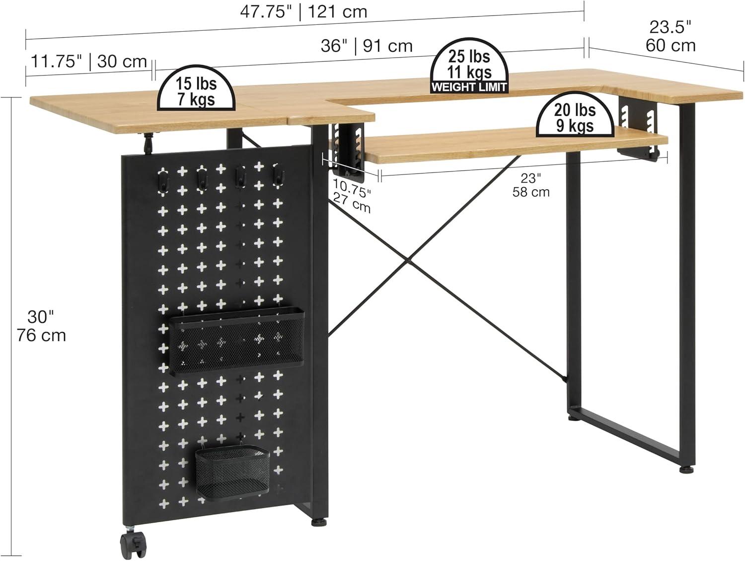 Pivot Sewing Machine Table with Swingout Storage Panel - studio designs