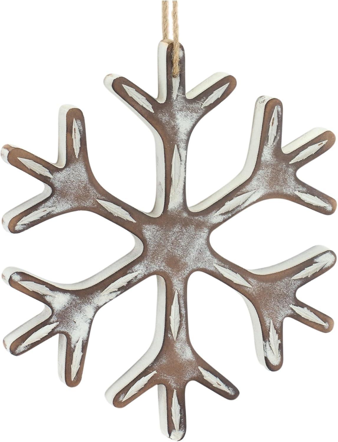 Melrose Wooden Snowflake Ornament (Set of 12)