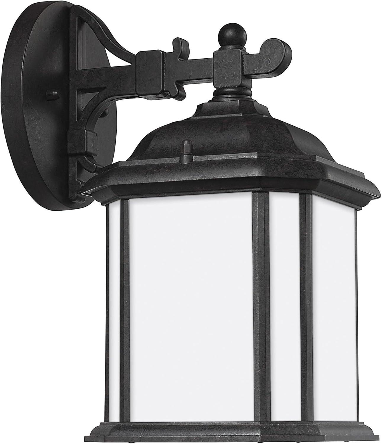 Oxford Bronze LED Outdoor Wall Lantern with Satin Etched Glass