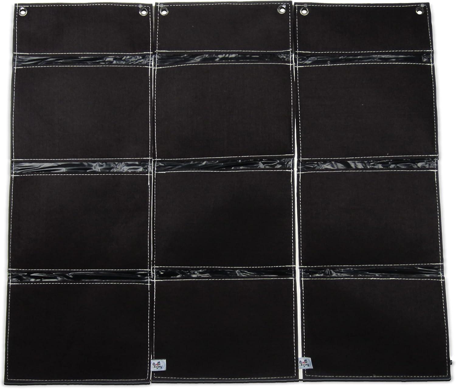 Viagrow Garden Vertical Planter Multi Pocket Wall Mount Living Growing Bag Felt Indoor/Outdoor Herb Pot, 9-Pocket (3x3)