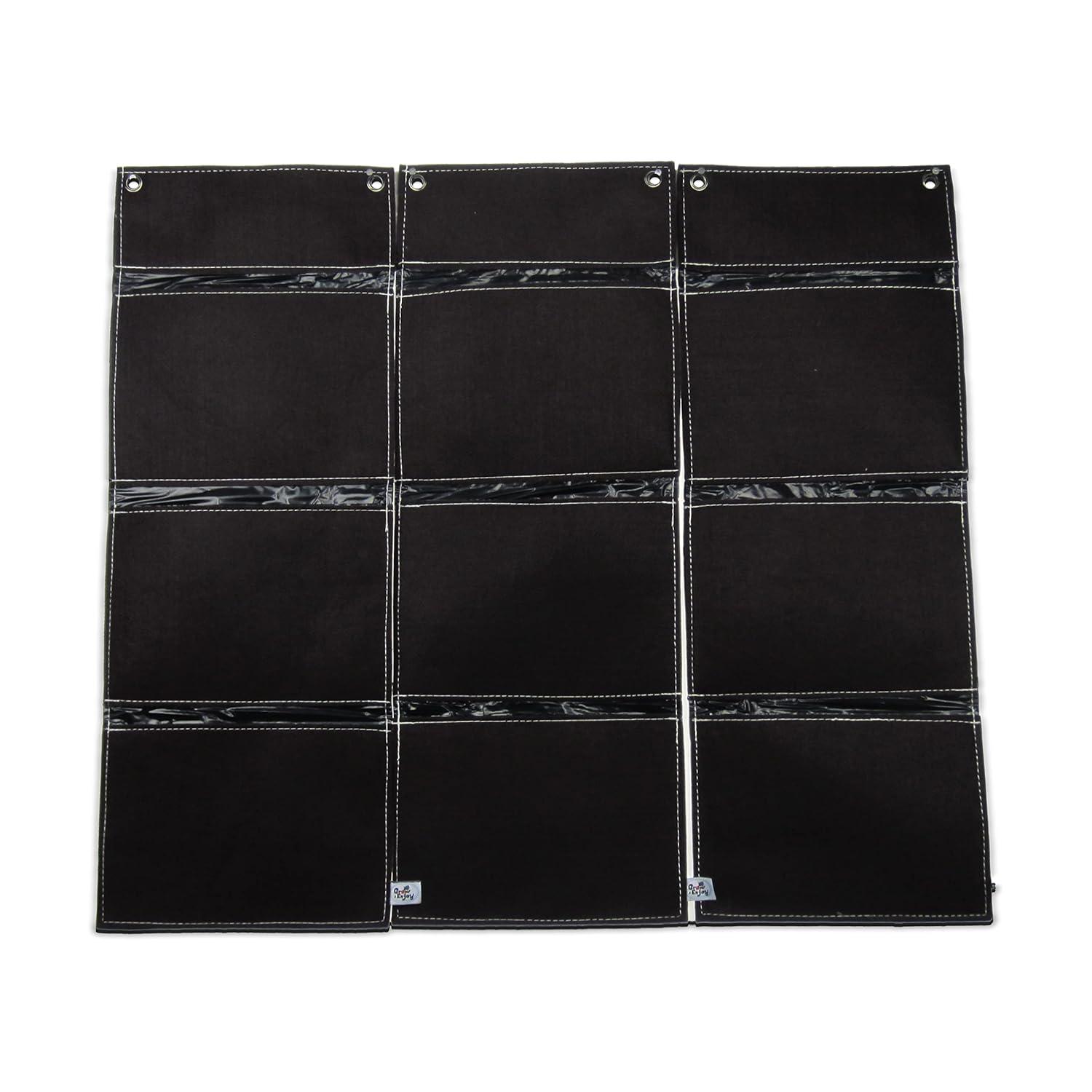 Viagrow Garden Vertical Planter Multi Pocket Wall Mount Living Growing Bag Felt Indoor/Outdoor Herb Pot, 9-Pocket (3x3)