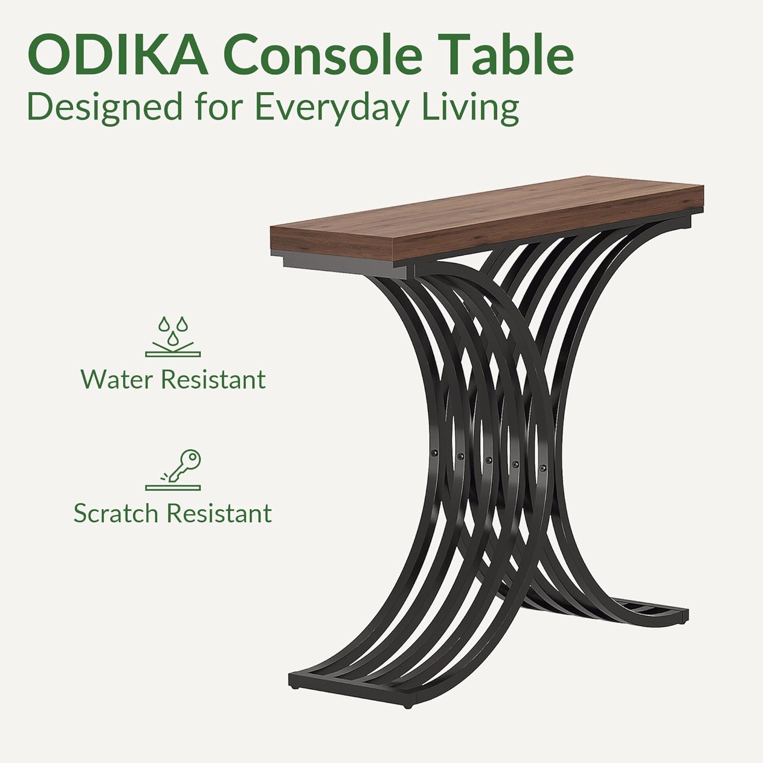 Console Table - Entryway Table for Living Room, Modern Sofa Accent Table with White Faux Marble Top