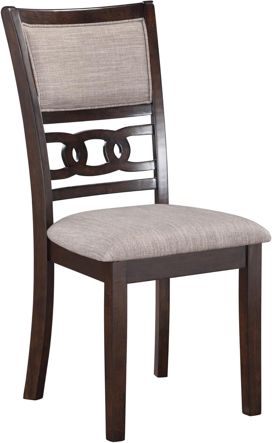 New Classic Furniture, Gia Cherry Wood Dining Chair with Fabric Seat (Set of 4)