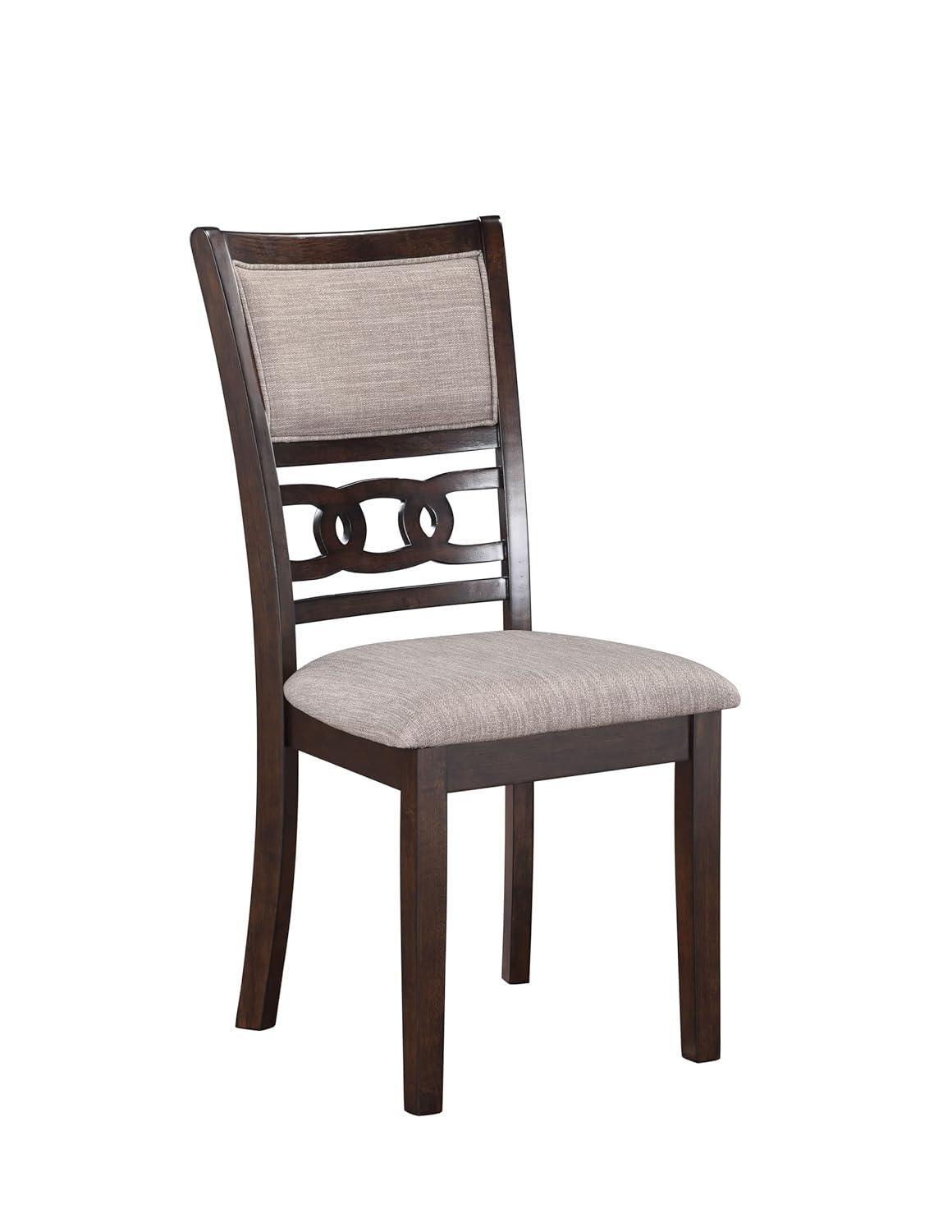 New Classic Furniture, Gia Cherry Wood Dining Chair with Fabric Seat (Set of 4)