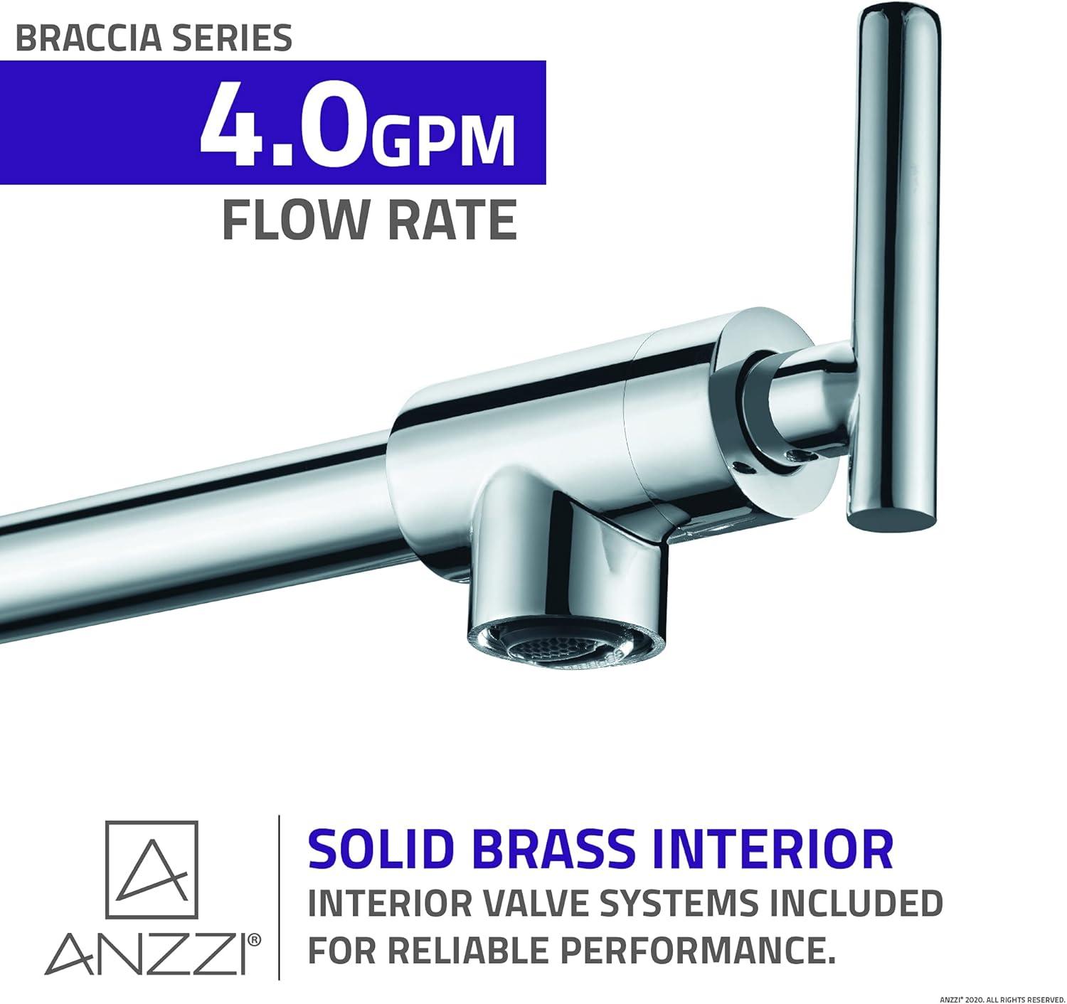 ANZZI ANZZI Braccia Series 24" Wall Mounted Pot Filler With Accessories KF-AZ258CH