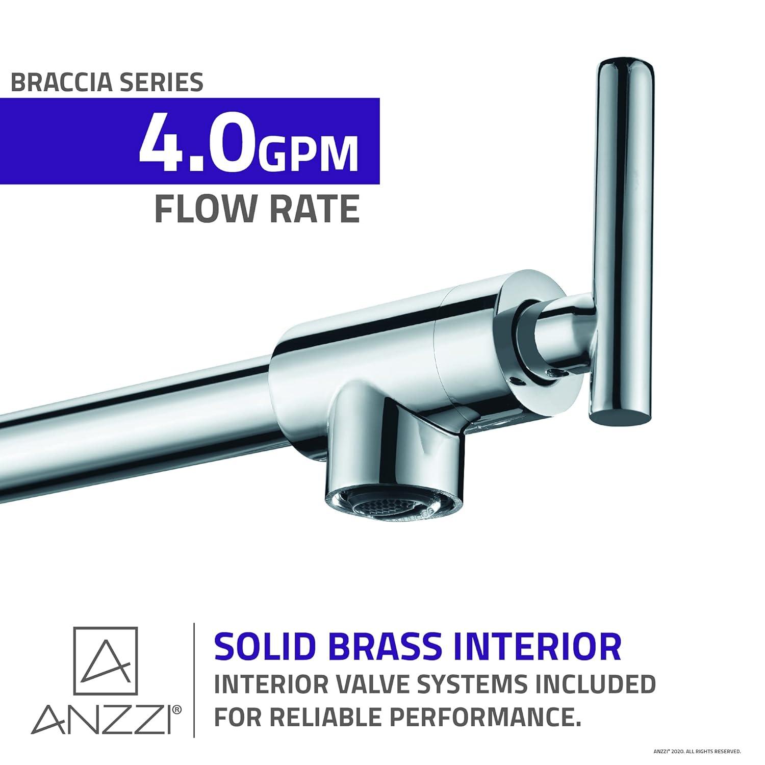 ANZZI ANZZI Braccia Series 24" Wall Mounted Pot Filler With Accessories KF-AZ258CH
