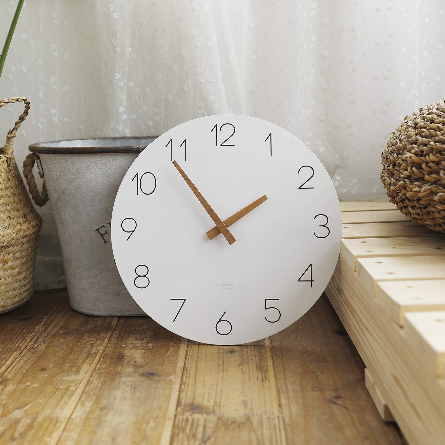 Slim Round Wood Silent Analog Wall Clock