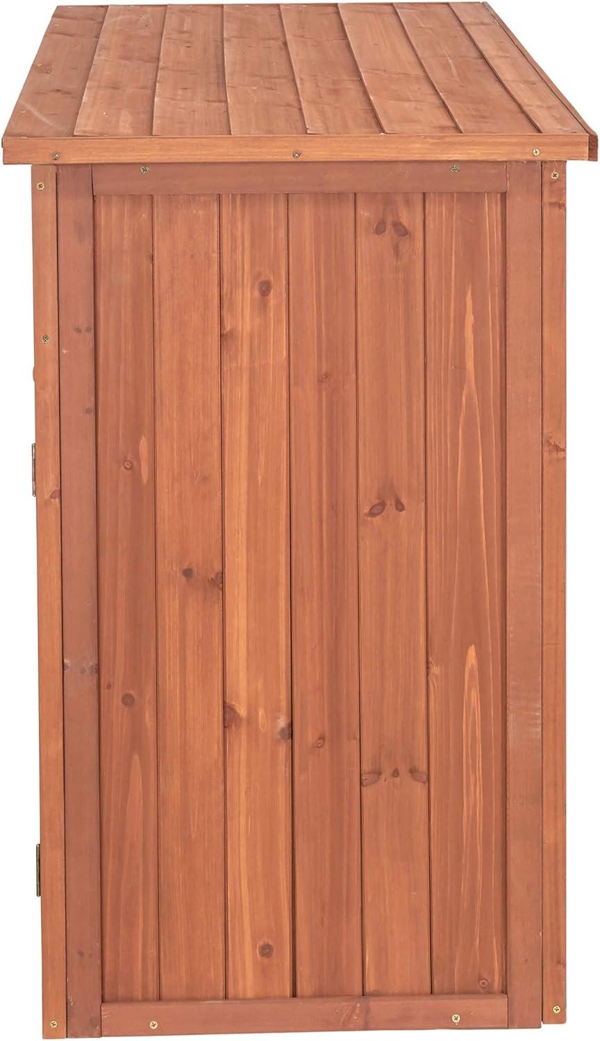 Medium Brown Solid Wood Display and Hideaway Storage Cabinet