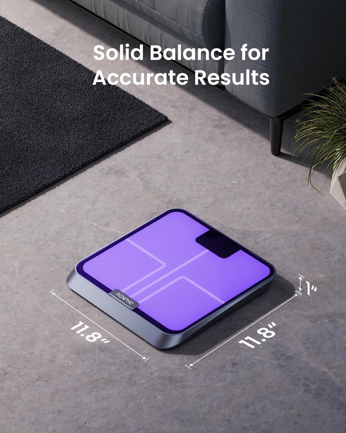 RENPHO Smart Scale for Body Weight with Customize Scale Colors, Rechargeable, ITO Coating, Elis Chroma