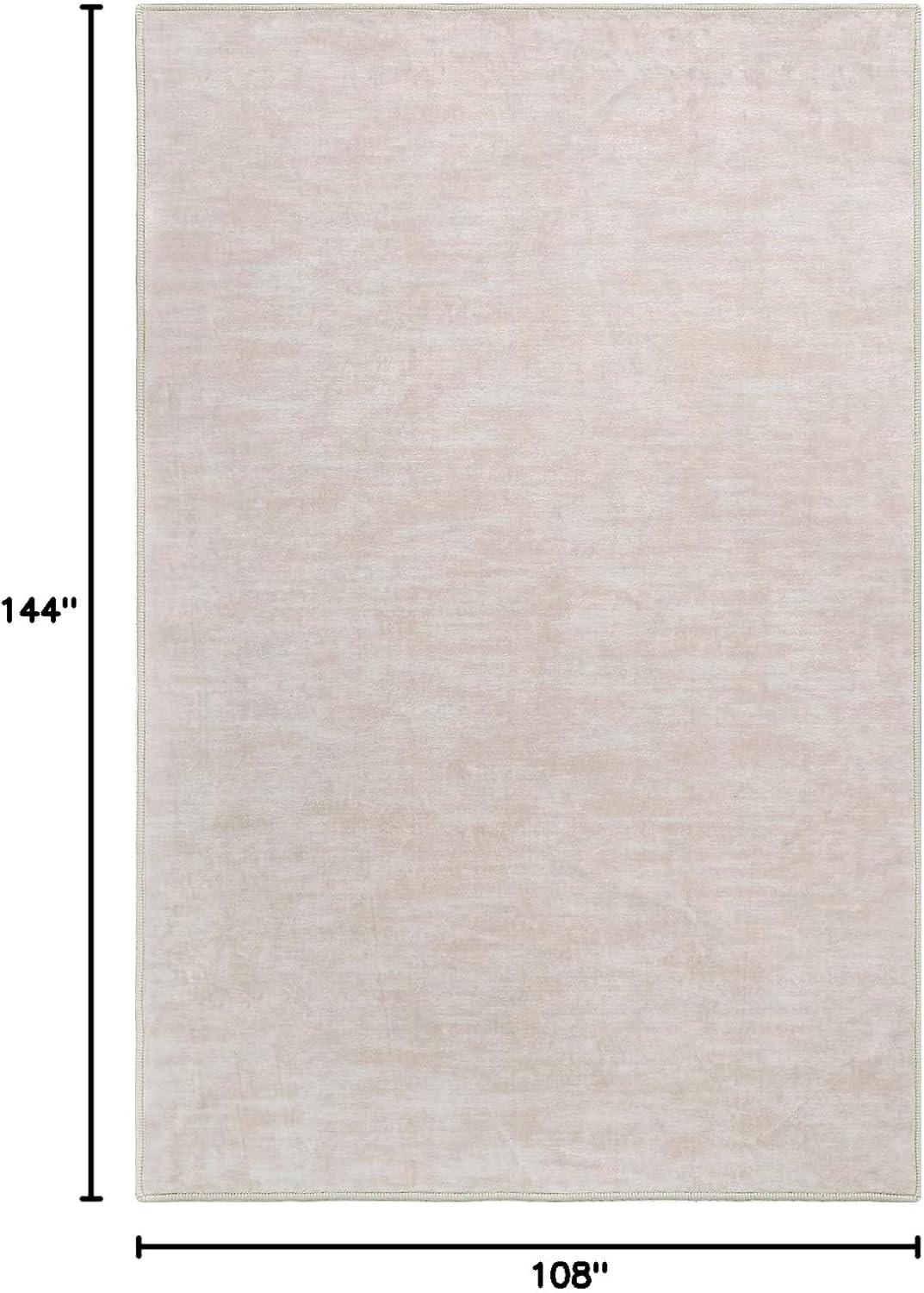 Garvee 9' x 12' Large Machine Washable Area Rug Modern Solid Rug Non-Slip Low-Pile Contemporary Indoor Area Rug for Home Office Bedroom, Red