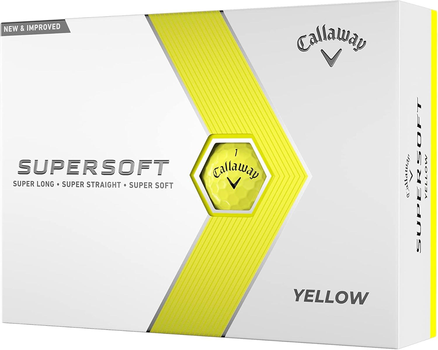 Callaway Supersoft Golf Balls 12pk - Yellow: Rubber Core, Ionomer Shell