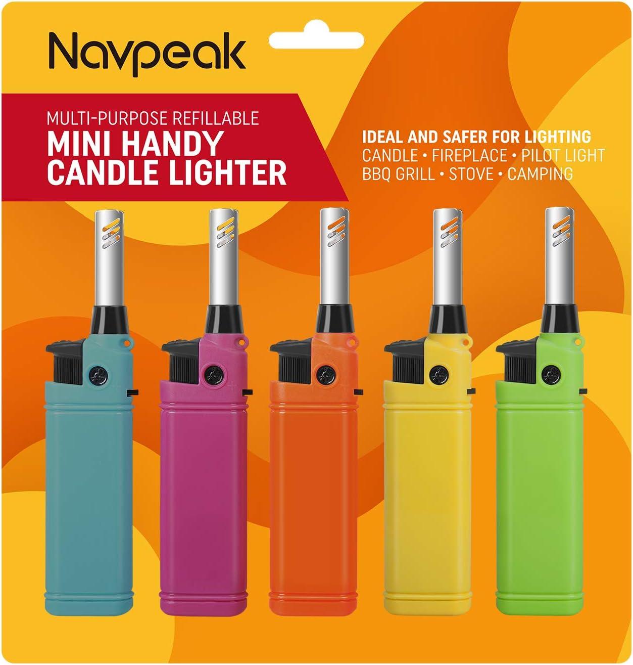 Navpeak Mini Handy Refillable Candle Lighter Set in Assorted Colors