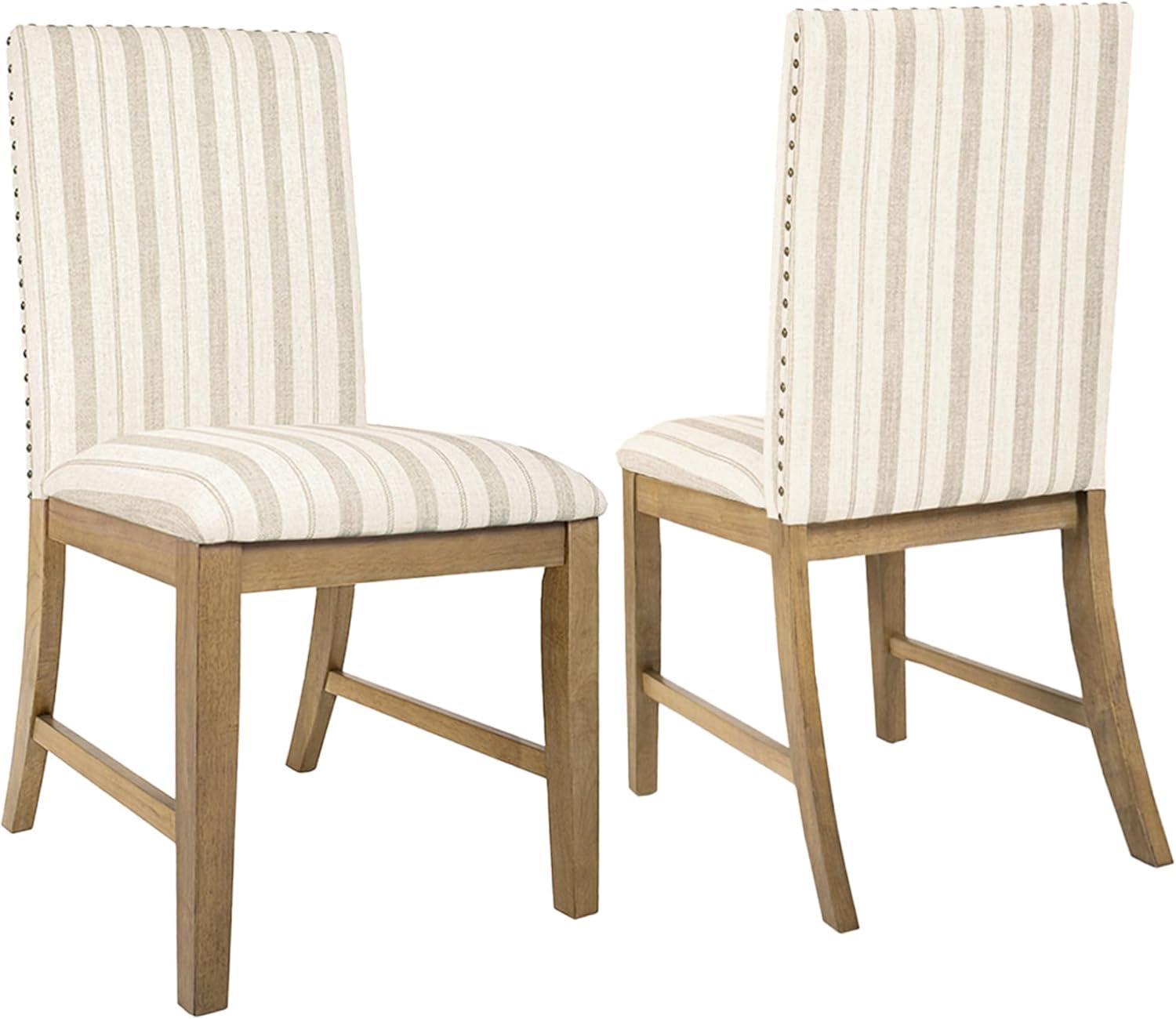 HomePop Set of 2 Upholstered Wood Apron Dining Chairs Plywood Frame, 300 lbs Capacity