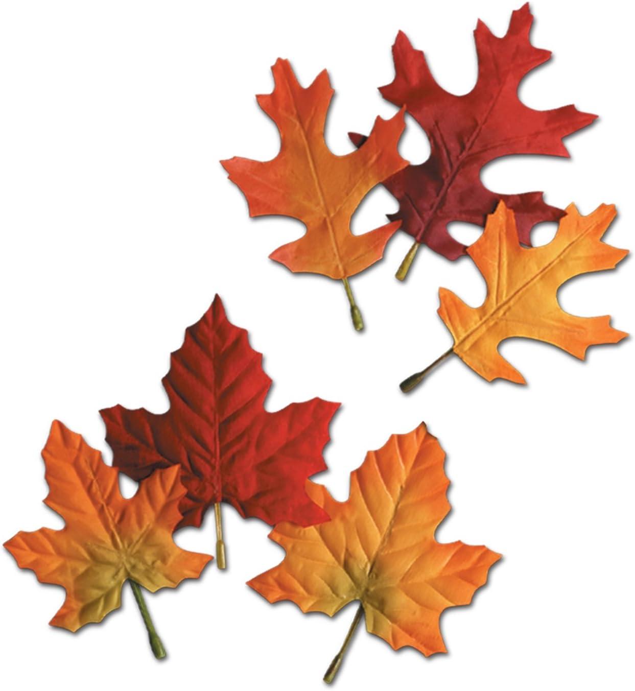 Autumn Red and Orange Silk Leaf Table Decorations