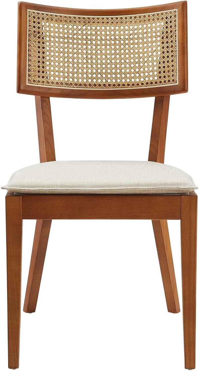 Modway Caledonia Fabric Upholstered Wood Dining Chair Set of 2