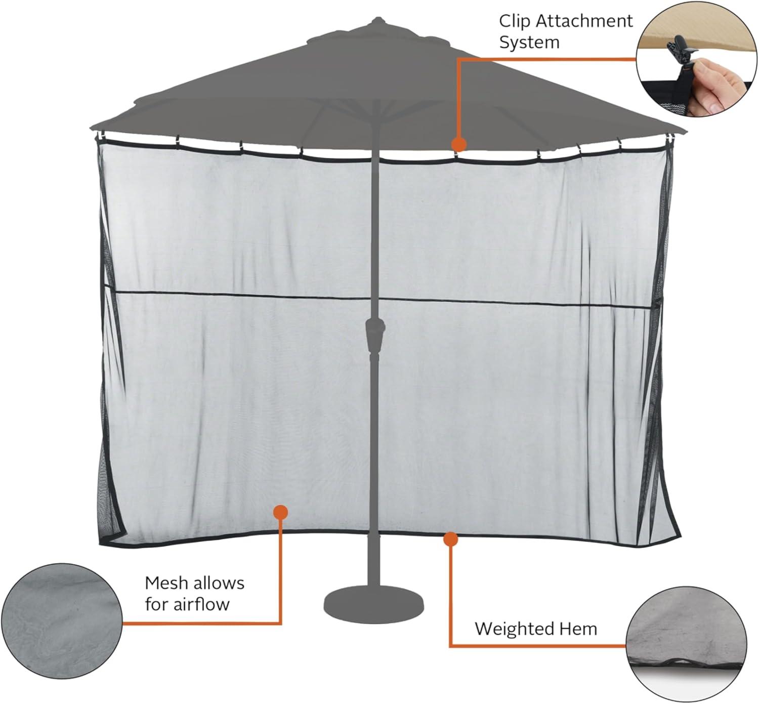 Classic Accessories Universal Patio Umbrella Shade Screen, Black