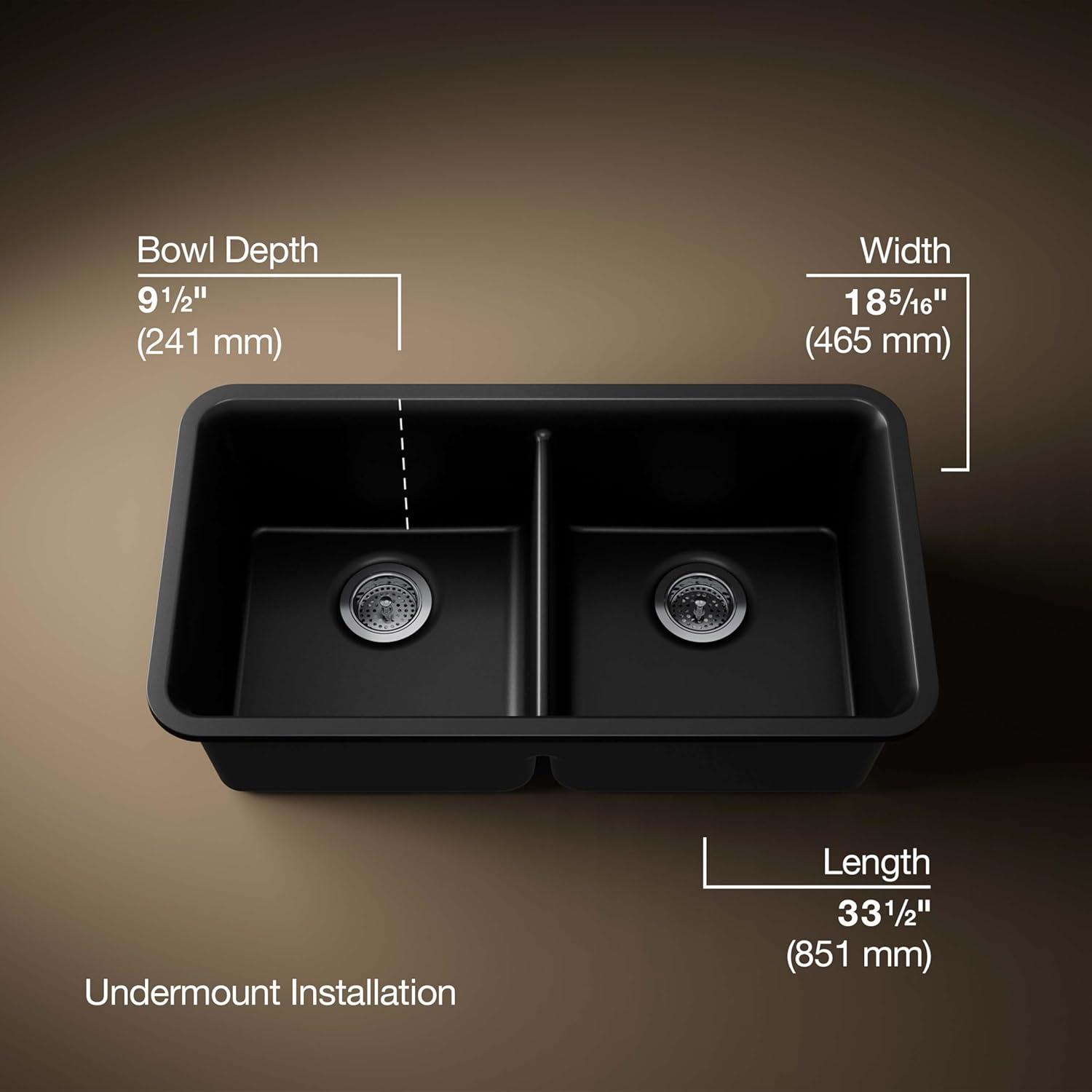 Cairn® 34" L x 18" W Under-Mount Double-Equal Kitchen Sink